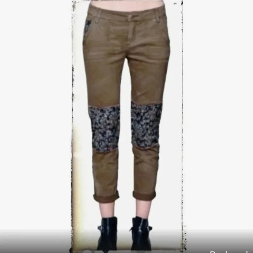 Free People olive green and Black Cropped Pants